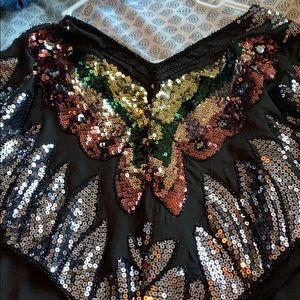 Sequin poncho